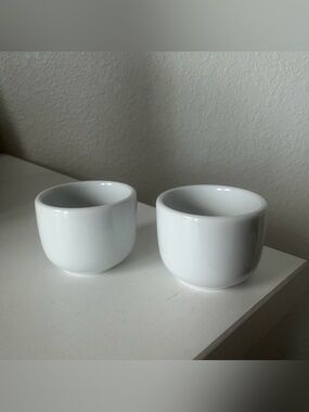 Waitrose & Partners John Lewis & Partners (2) Two Egg Cups, White, Porcelain